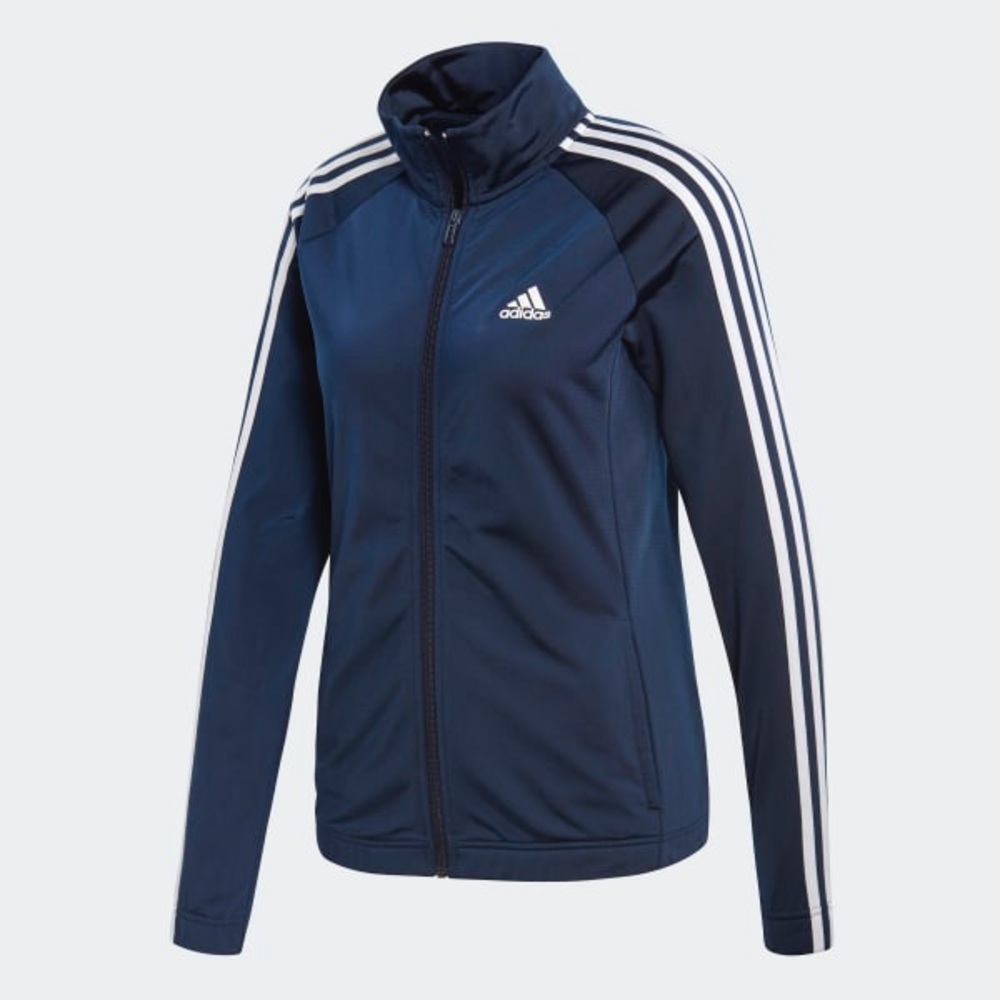 Adidas Striped Track Jacket: Color Navy Blue